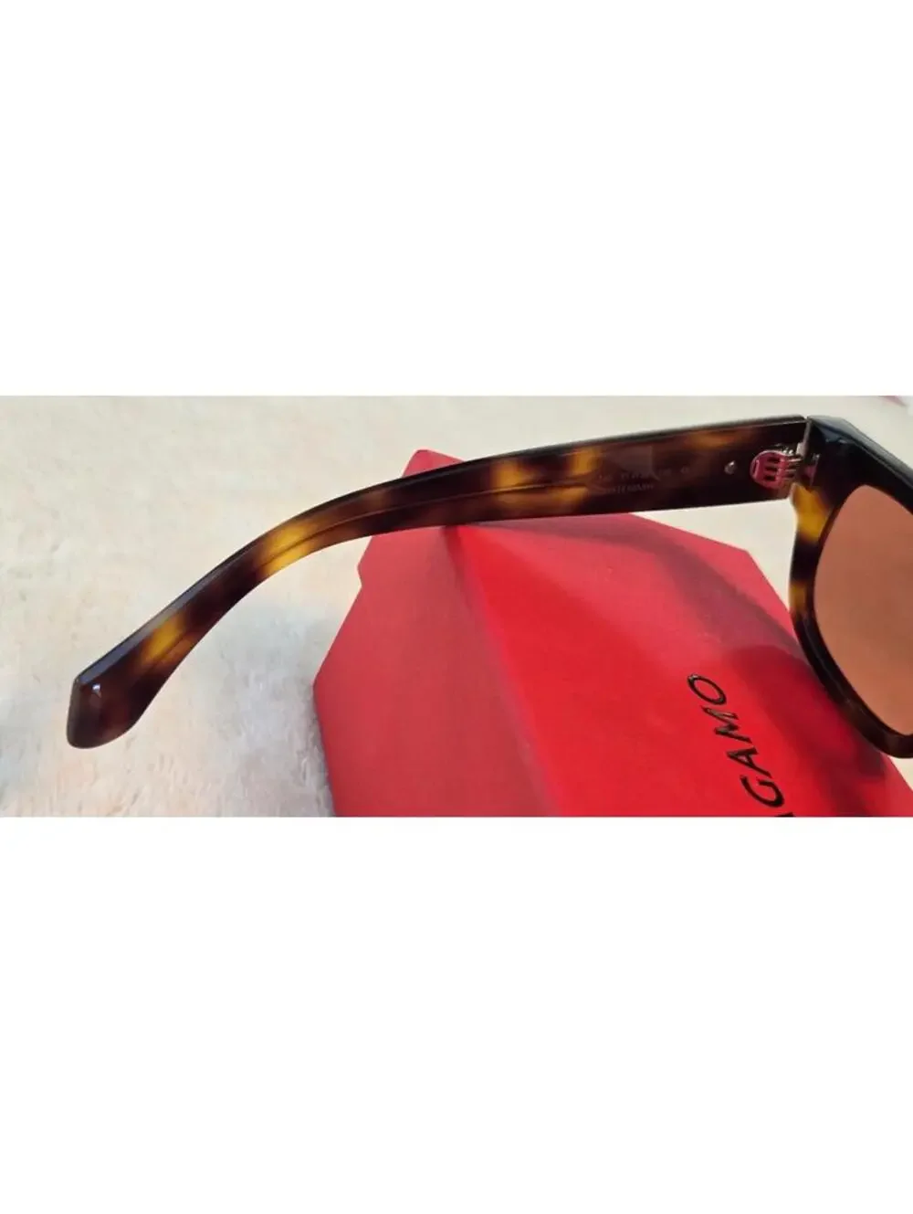 NEW Ferragamo Tortoise Brown Square Sunglasses, SF2064SE 240, Italy